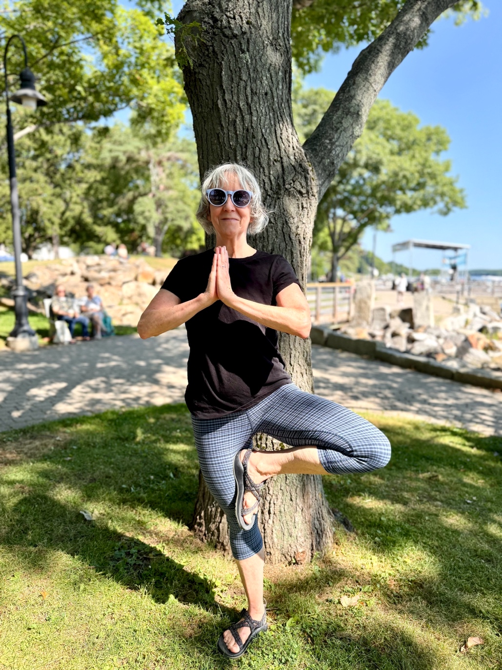 Stacy Lu in tree pose